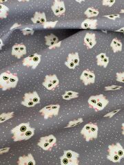 Küçük Baykuş Desenli Kumaş