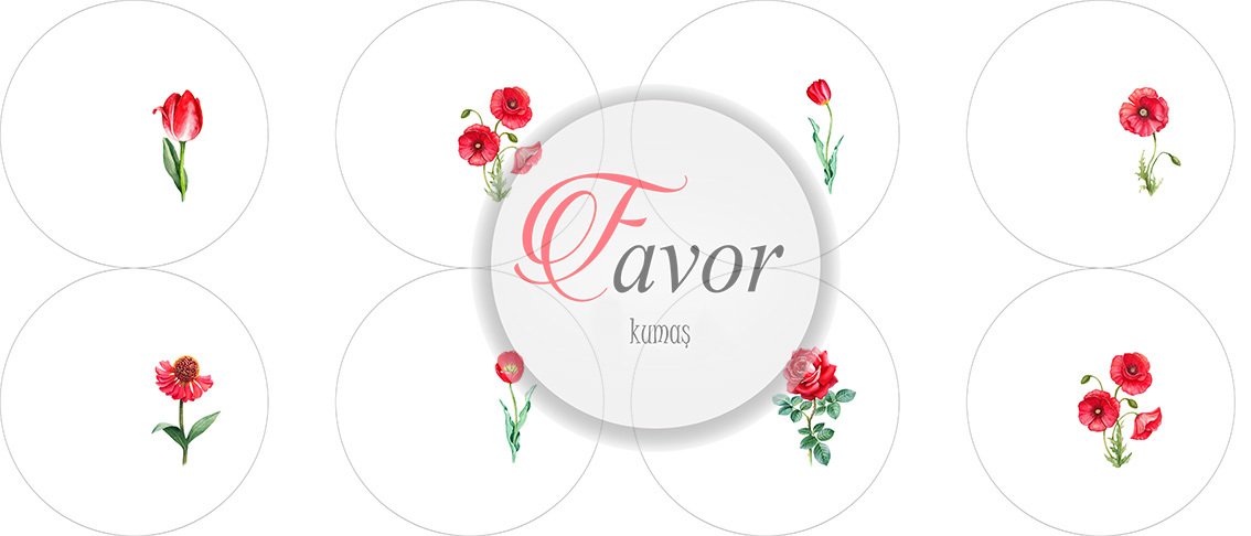 Gelincik Çiçeği Kahve Supla Kumaşı 8 tane kahve suplası-60 cm