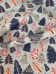 Yılbaşı Çam Ağacı  Desenli Kumaş