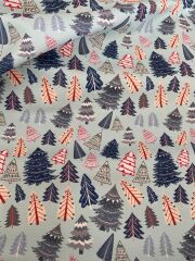 Yılbaşı Çam Ağacı  Desenli Kumaş
