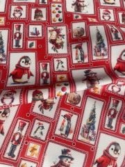 Yılbaşı Çerçeveleri Desenli Kumaş