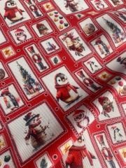 Yılbaşı Çerçeveleri Desenli Kumaş