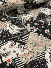 Çiçekli Patchwork Desenli Kumaş