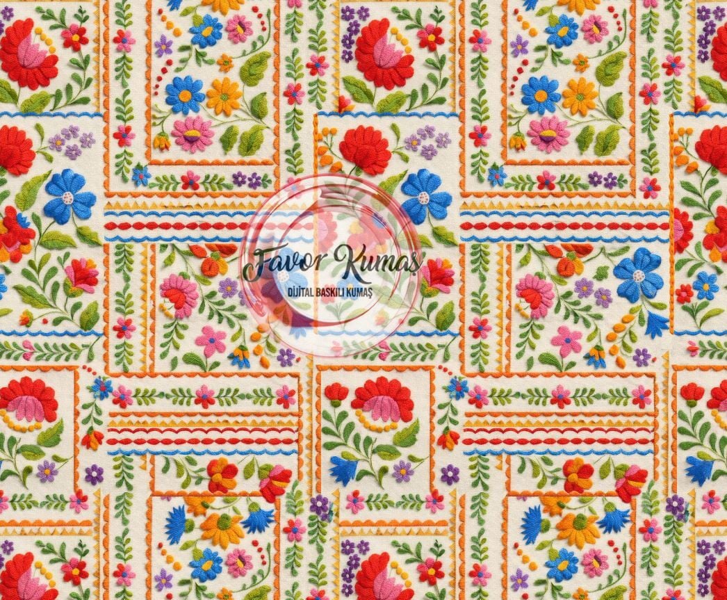 Anadolu Patchwork Desenli Kumaş