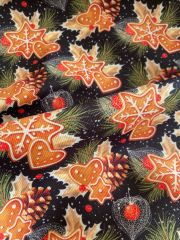 Yılbaşı Kurabiyeleri ve Altın Çilek Desenli Kumaş
