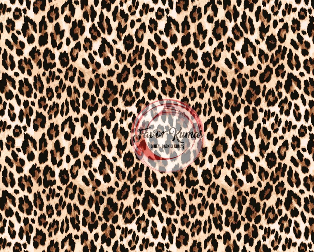Açık Zeminli Leopar Desenli Kumaş