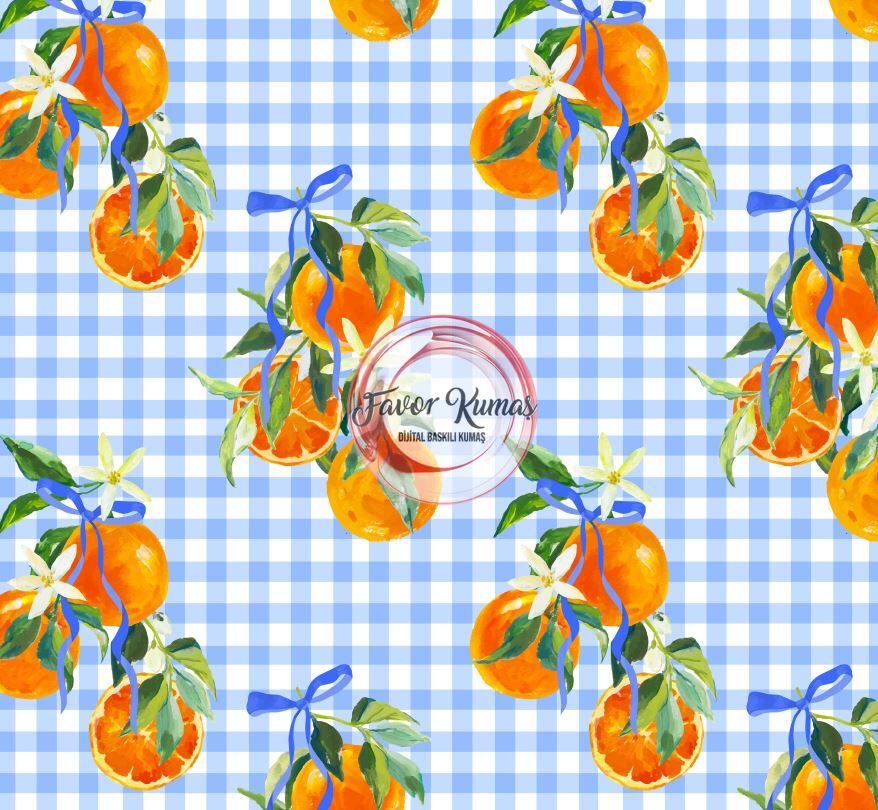 Pötikare Portakal Desenli Kumaş