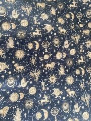 Astroloji Figür Desenli Kumaş