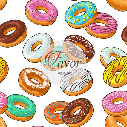Donut Desenli Kumaş