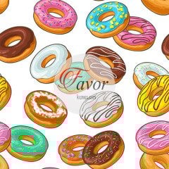 Donut Desenli Kumaş
