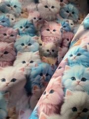 Kedi 3D Hayvanlar Desenli Kumaş