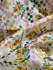 Damalı Portakal Çiçeği Desenli Kumaş