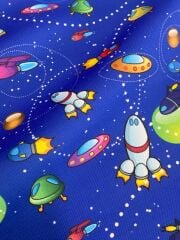 Uzay Roketi Desenli Kumaş 2