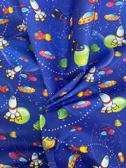 Uzay Roketi Desenli Kumaş 2