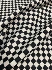 Siyah Beyaz Dama Desenli Kumaş