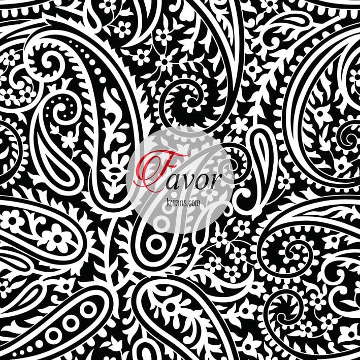 Siyah Beyaz Bandana Desenli Kumaş