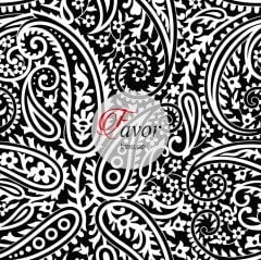 Siyah Beyaz Bandana Desenli Kumaş