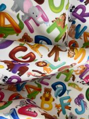 Harf Ve Hayvanlar  Desenli Kumaş