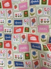 Aşk Pul Desenli Kumaş
