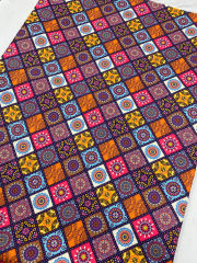 Kareli Mandala Desenli Kumaş