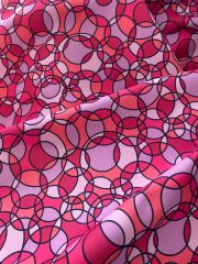 Pembe Daireli Geometrik Desenli Kumaş