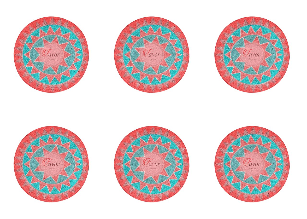 Renkli Mandala Desenli Kumaş kırmızı