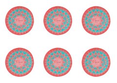 Renkli Mandala Desenli Kumaş kırmızı