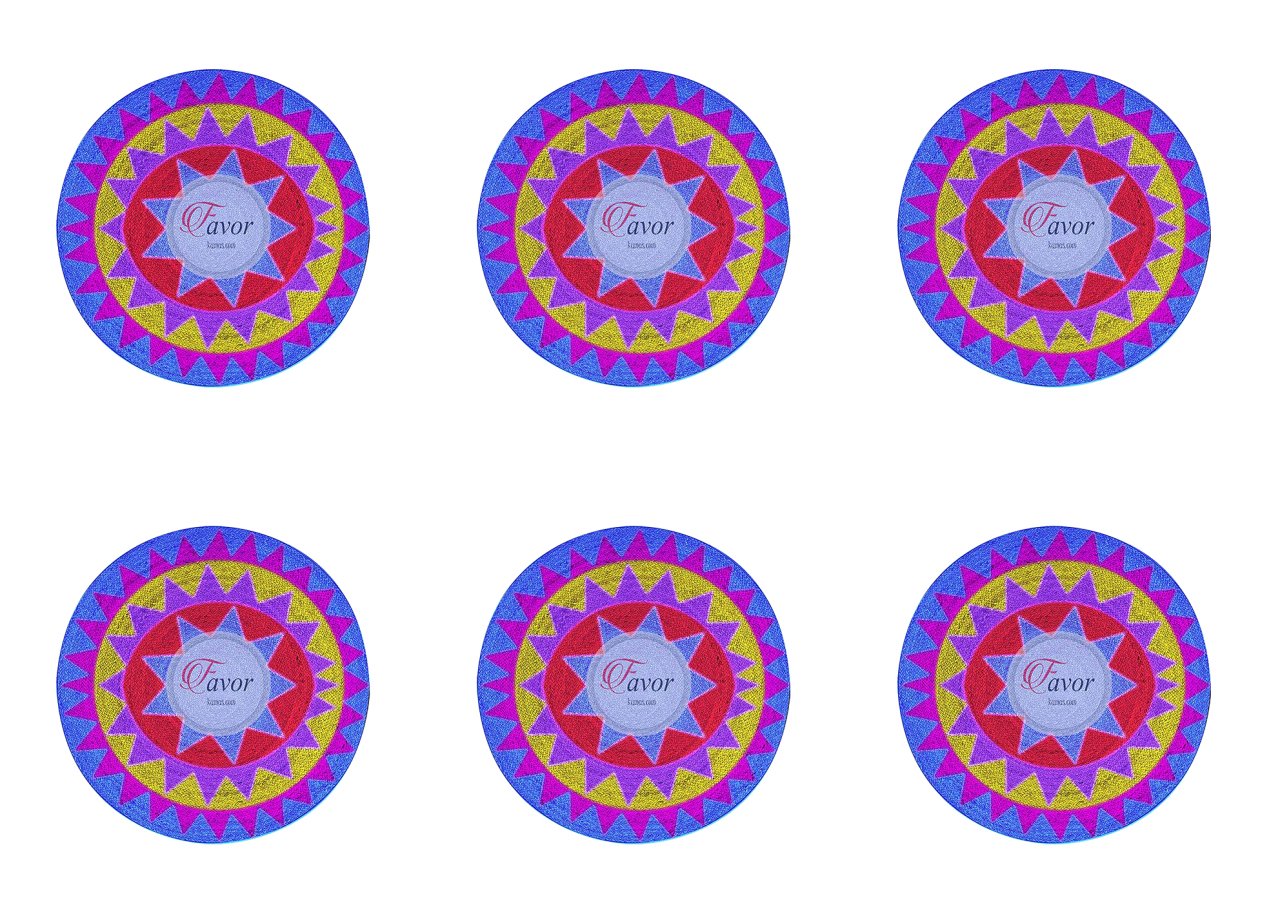 Renkli Mandala Desenli Kumaş mor