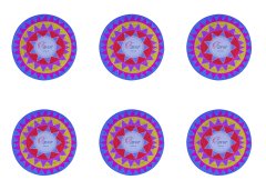 Renkli Mandala Desenli Kumaş mor