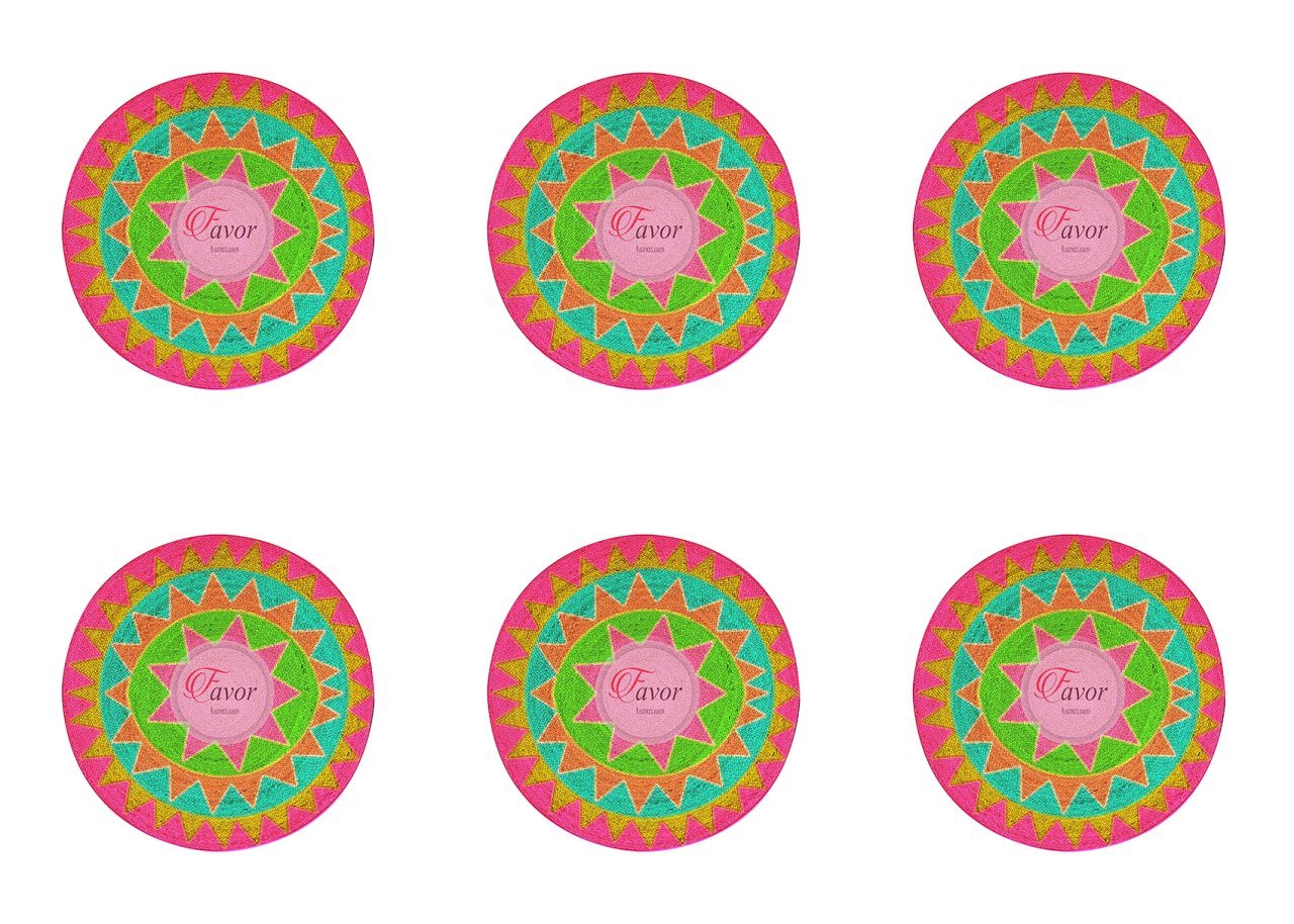 Renkli Mandala Desenli Kumaş pembe