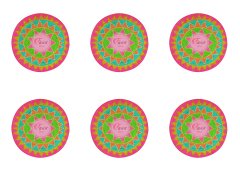 Renkli Mandala Desenli Kumaş pembe