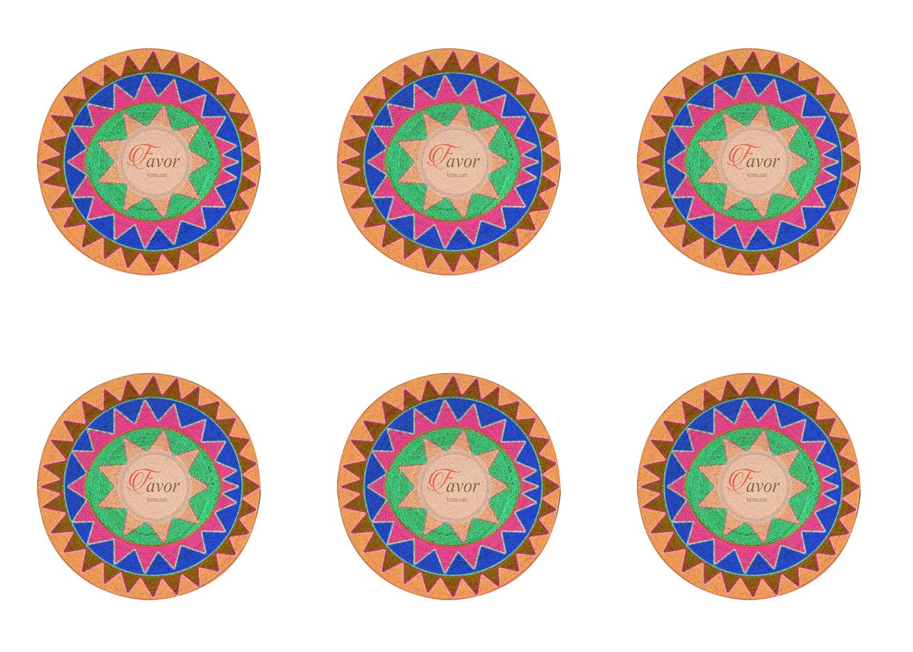 Renkli Mandala Desenli Kumaş sarı