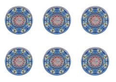 Yeşil Mandala Desenli Kumaş mavi