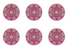 Yeşil Mandala Desenli Kumaş pembe