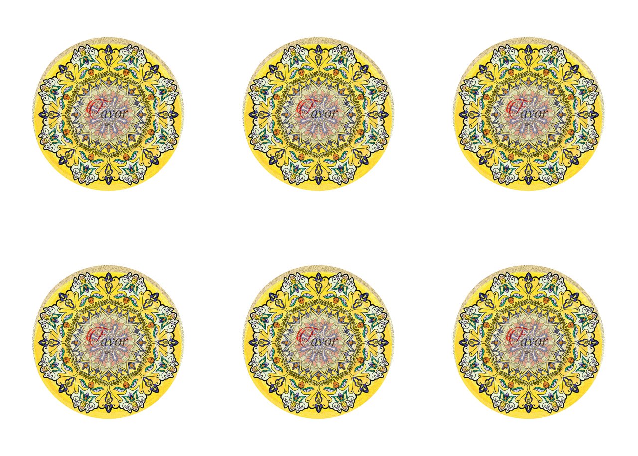 Yeşil Mandala Desenli Kumaş sarı