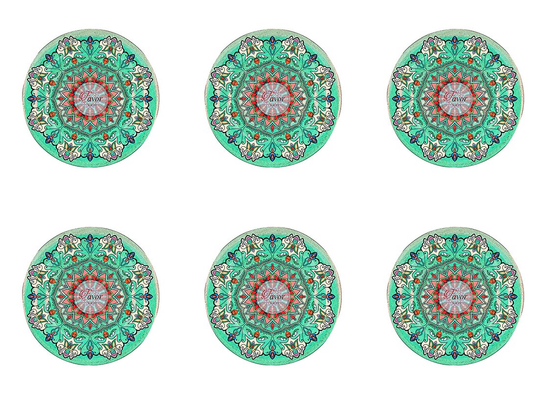 Yeşil Mandala Desenli Kumaş yeşil