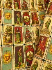 Tarot Kartı Desenli Kumaş