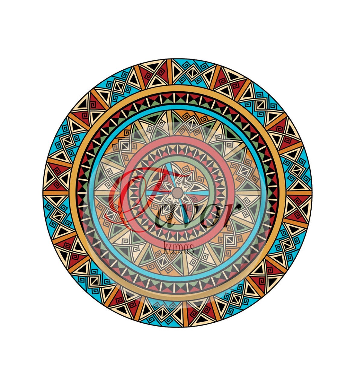 Etnik Mandala Desenli Kumaş