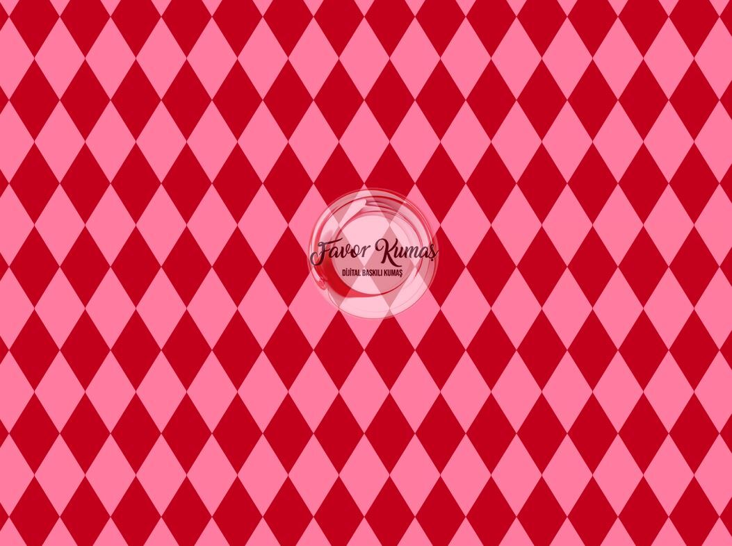 Çift Renk Baklava Desenli Kumaş (2 cm) Döşemelik Petek Kumaş - pembe