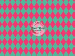 Çift Renk Baklava Desenli Kumaş (2 cm) Döşemelik Petek Kumaş - mint