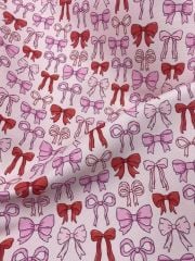 Pembe Fiyonk Kurdele 3 Desenli Kumaş