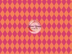 Çift Renk Baklava Desenli Kumaş (2 cm) fuşya - Elite Poplin Kumaş