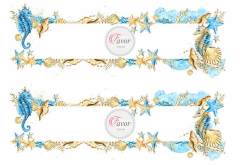 Deniz Atı Desenli Runner ve Supla Kumaşı 2 1 mt -2 adet runner