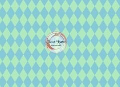 Çift Renk Soft Baklava Desenli Kumaş (2 cm) Elite Poplin Kumaş - mint
