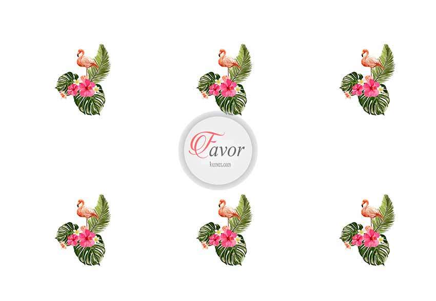 Flamingo Desenli Runner ve Supla Kumaşı 1 mt -6 adet supla