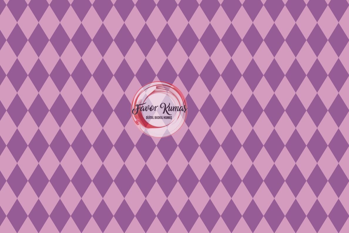 Çift Renk Soft Baklava Desenli Kumaş (2 cm) lila - Elite Poplin Kumaş