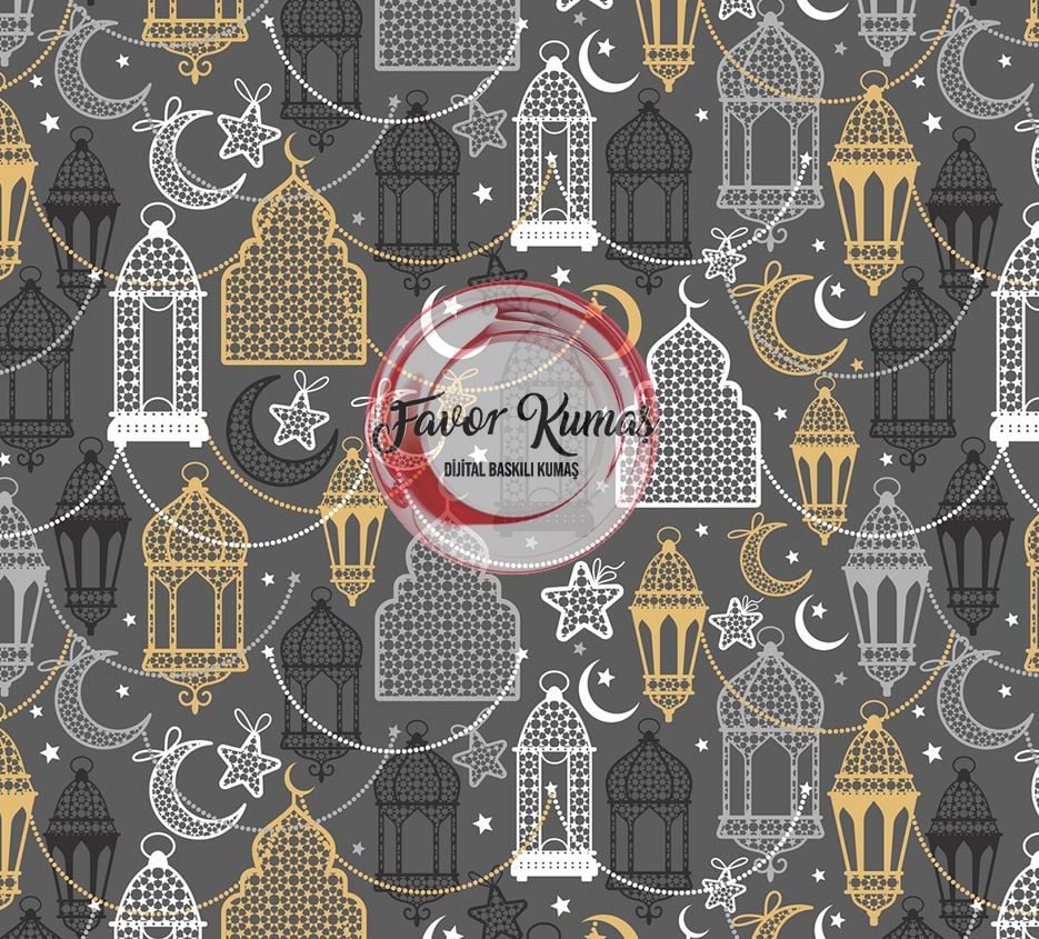Ramazan Fenerleri  Desenli Kumaş