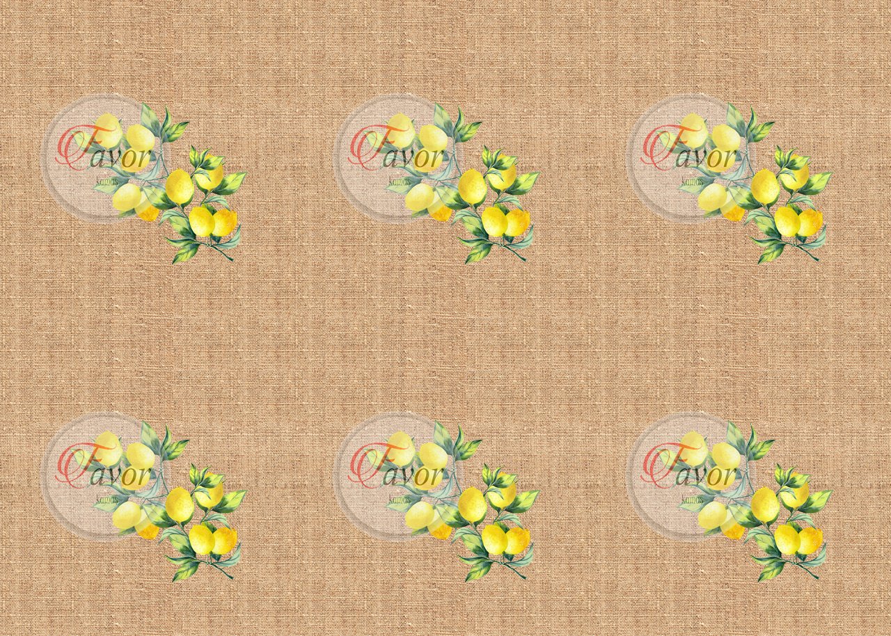 Limon Desenli Runner Kumaşı 1 mt -6 adet supla