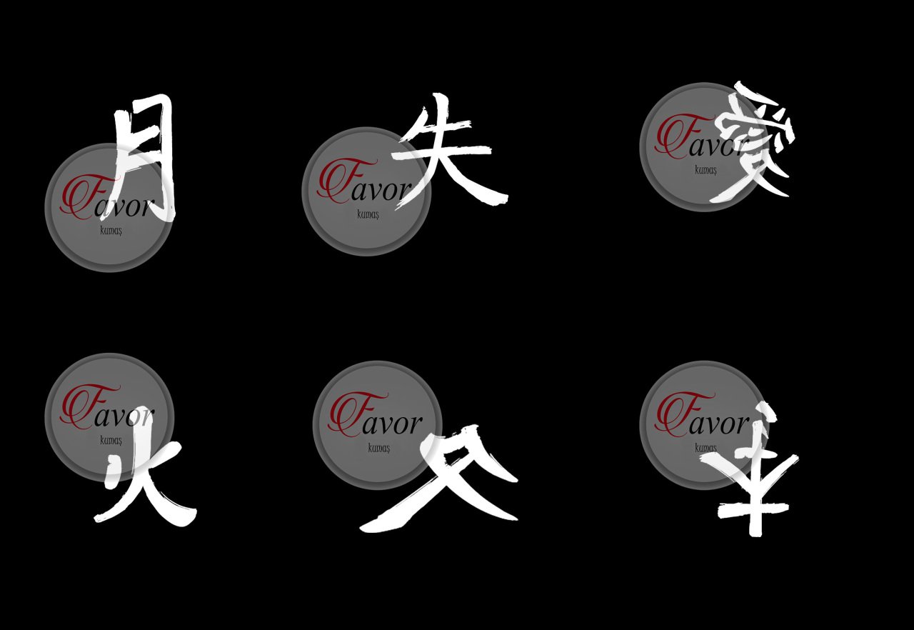 Çin Yazısı Desenli Kumaş 1 mt -6 adet supla