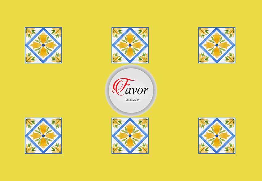 Limon Desenli Runner ve Supla Kumaşı 2 1 mt -6 adet supla